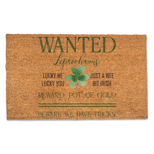 Leprechauns Wanted 30" x 18" Door Mat